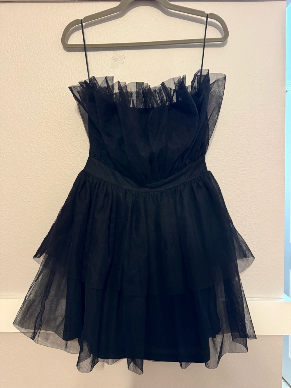 Blue Blush Black Tulle Strapless Party Dress Size M NWT - Picture 7 of 7
